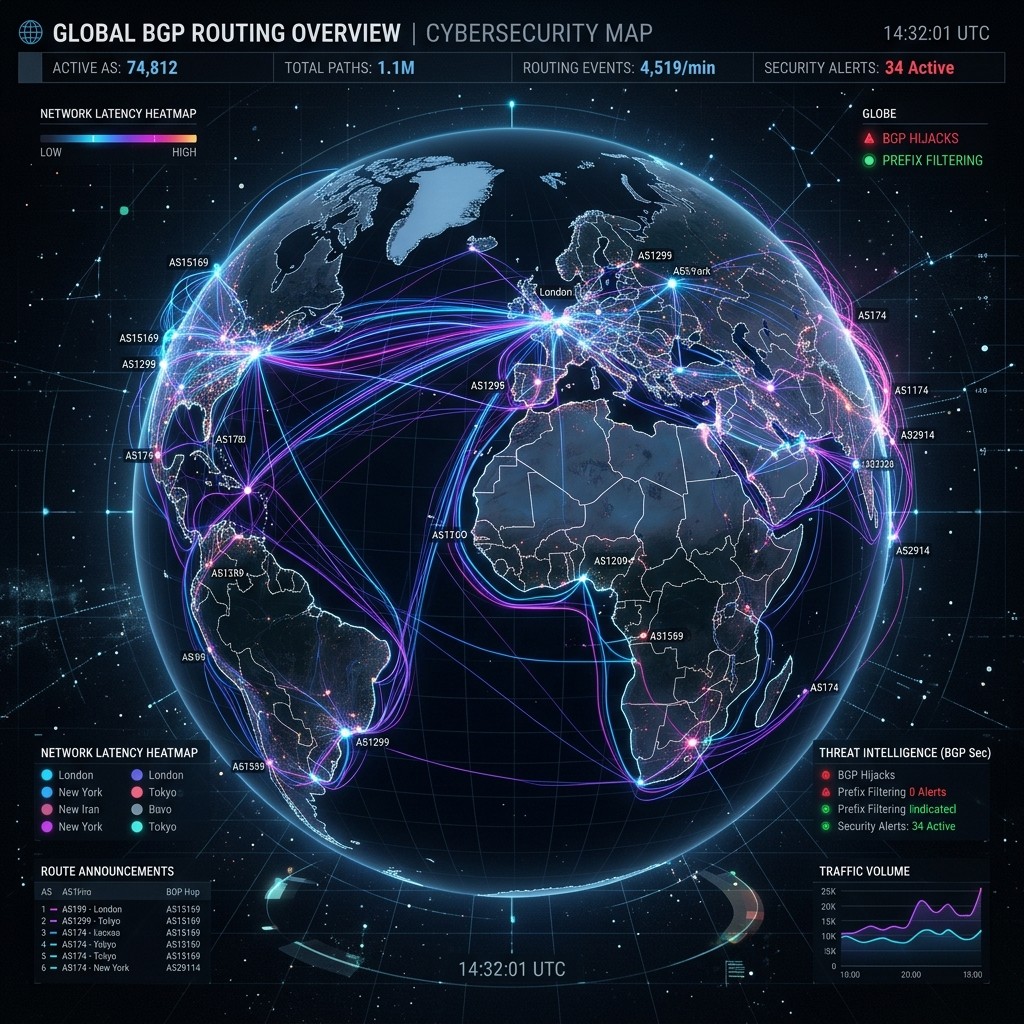 Network routing abstract visualization