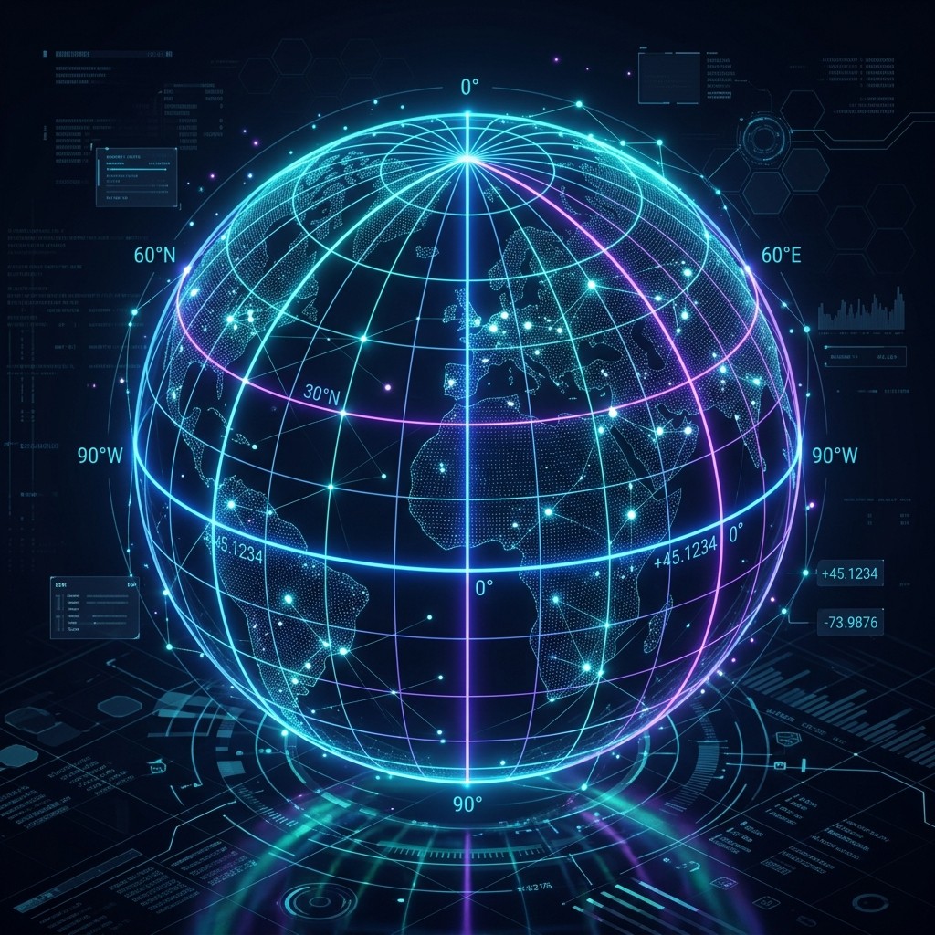 Geographic coordinates abstract visualization