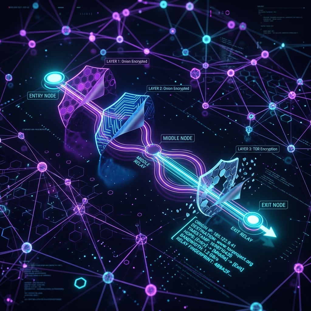 Tor relay metadata abstract visualization